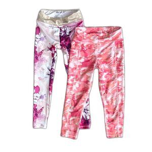 Reebok & Justice Girls 7 Legging Bundle Floral Camo Activewear Kidcore Aesthetic